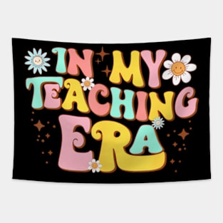 In My Teacher Teaching Era Groovy Flower Tapestry