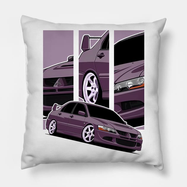 Mitsubishi Lancer Evolution VIII Pillow by gaplexio