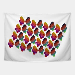 Tropical Fish Pattern With Hearts Tapestry