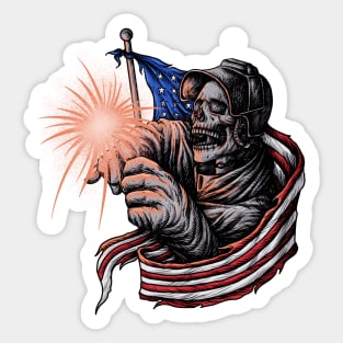 Welders Vintage American Flag Welder Gift' Sticker