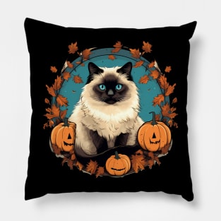 Birman Cat Halloween, Cat Lover Pillow