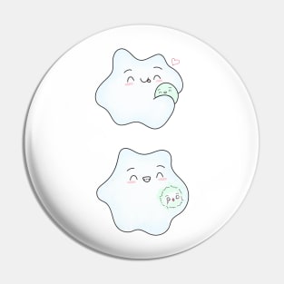 Amoeba hugs are often fatal. Biology Pun Fun Pin