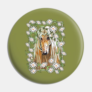 Floral Afghan Hound. Daisies. Pin