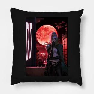 Cyberpunk Blood Moon Pillow