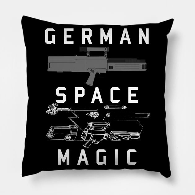 German Space Magic - Gun Meme, Funny, G11, Blueprint, Firearm, Gun Owner Pillow by SpaceDogLaika