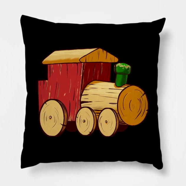Gnome Train Pillow by Crossed Wires