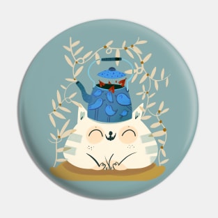 Cat and pot Pin