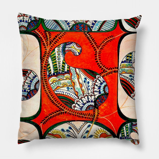 Coloring Paisley pattern Pillow by NastasiaPattern