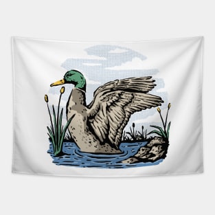 Swimming Duck Tapestry