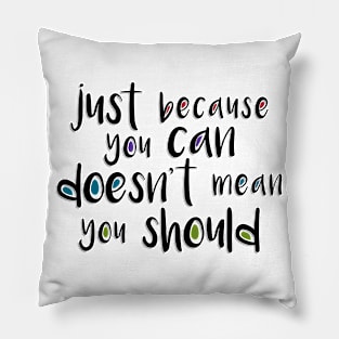 Just Because You Can Doesn't Mean You Should Pillow