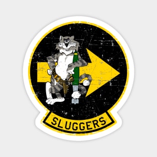 F-14 Tomcat - Sluggers - Yellow Bordered - Grunge Style Magnet