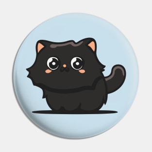 black persian cat cute cartoon Pin