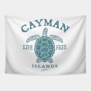 Cayman Islands Live Free Sea Turtle Tapestry