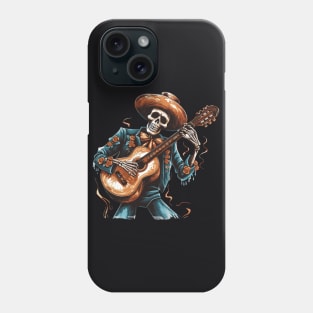 skeleton playing guitar Phone Case