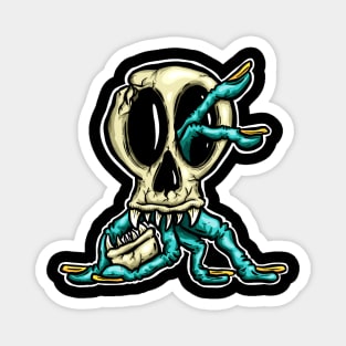 Skull Zombie Fingers Halloween Horror Cartoon Logo Magnet