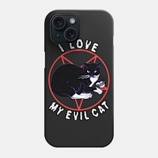 I Love My Evil Cat Phone Case