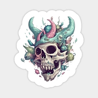 spooky demon skull Magnet