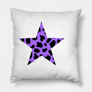 Cow Print On Purple Pillow