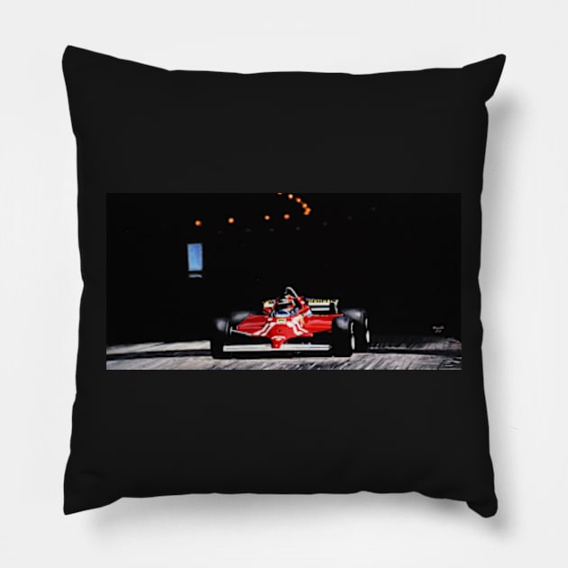 Gilles Villeneuve, Monaco GP, 1981 Pillow by oleynik