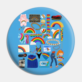 80's Rainbow Things Pin