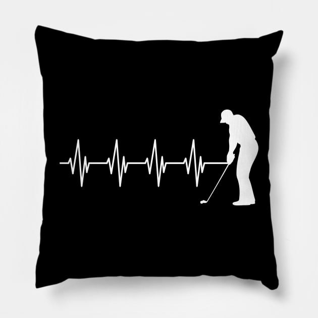 Golfer Heartbeat Pillow by KC Happy Shop