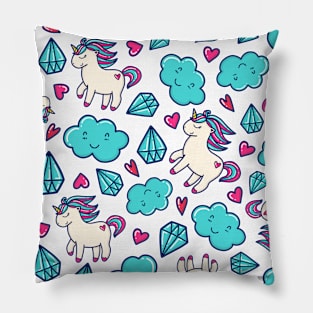 Unicorns & Diamonds - Doodle Pillow