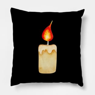 candle watercolor Pillow