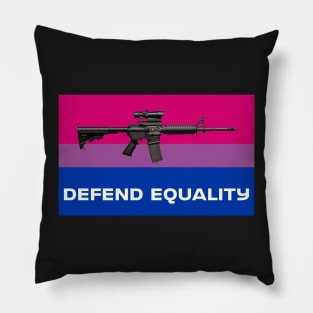 Defend Equality (Bisexual Flag)| First Amendment| Cool and Cute Stickers| T-Shirts Pillow