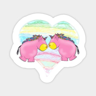 Loveheart Unicorns Magnet