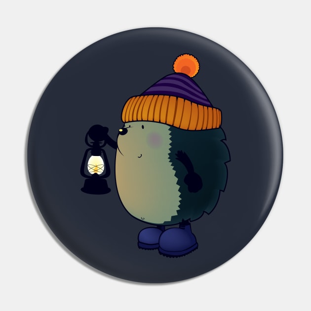 Hedgehog Jan in the winter night Pin by mangulica