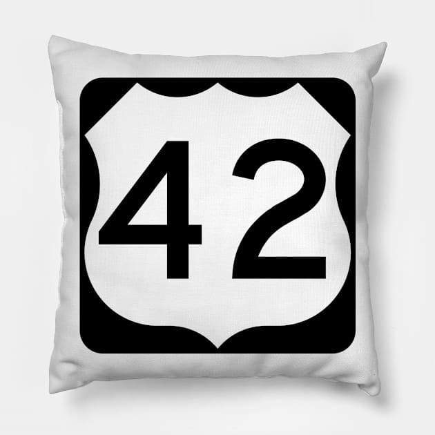 U.S. Route 42 (United States Numbered Highways) Pillow by Ziggy's
