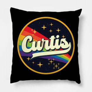 Curtis // Rainbow In Space Vintage Style Pillow