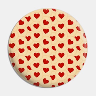 Heart Cookies Red Heart Jam for Valentine's Day Pattern Pin