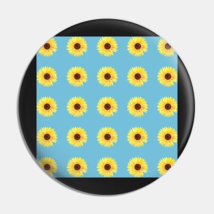 Sunflower Watercolor Pattern with a light blue background Pin