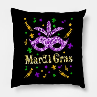 Mardi Gras 2020 Womens Girls Mask Beads New Orleans Party Pillow
