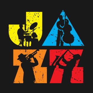 Creative Logotype with Jazz Musicians T-Shirt