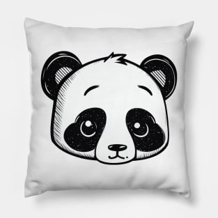 Cutie handpoke style panda Pillow