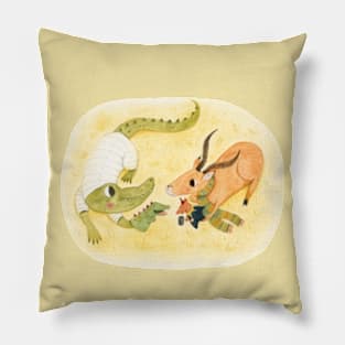 Crocodile and Impala Pillow