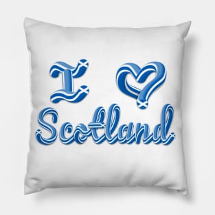 I Love Scotland 3D Text Pillow