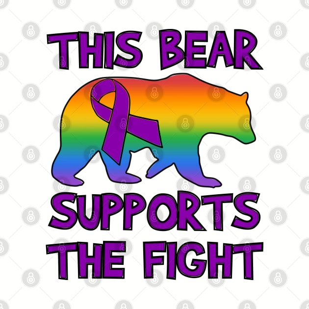 Support-Purple Ribbon by Husky Bear Designs