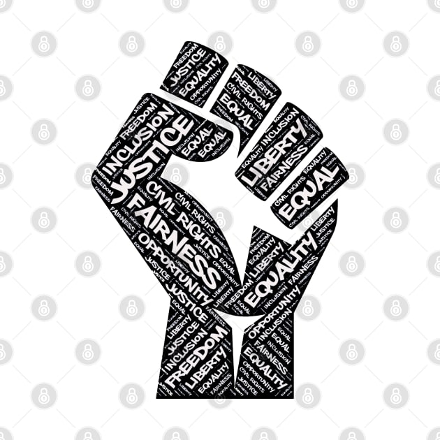 African American Civil Rights Black Power Fist Justice Design by TeeShirt_Expressive