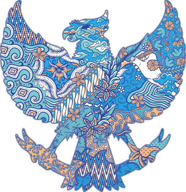 batik indonesia in garuda silhouette Kids T-Shirt by ginanperdana