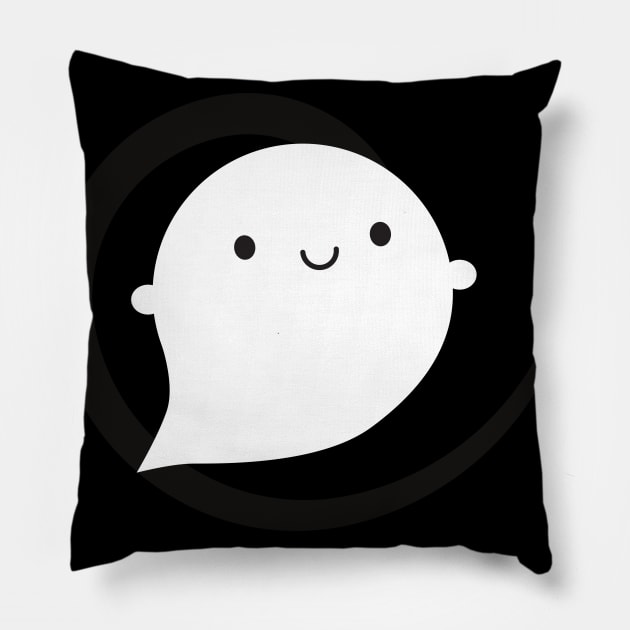 Happy Little Kawaii Ghost Pillow by marcelinesmith