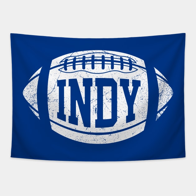 INDY Retro Football - Blue Tapestry by KFig21