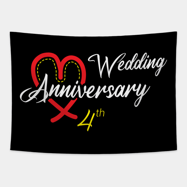 Funny Gift 4 years Wedding Marriage Newest Tapestry by artfarissi