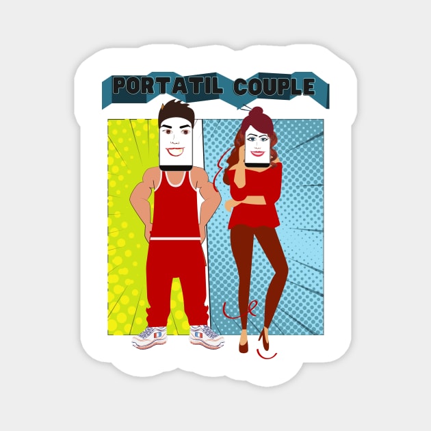 Portatil Couple Portatil Collection gift for wife husband gift Magnet by BeatyinChaos