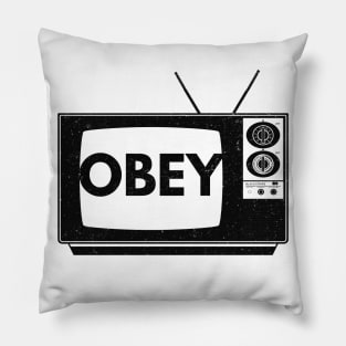 Obey TV (vintage distressed) Pillow