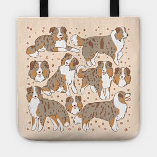 Minature american shepherd dog illustration Tote