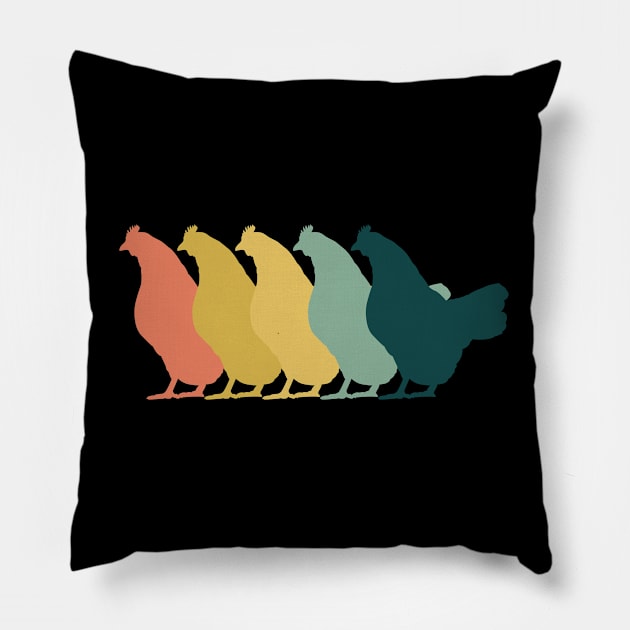 Chicken - Chicken Retro Pillow by Kudostees