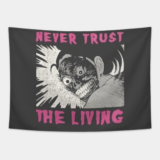 never trust the living vintage art Tapestry